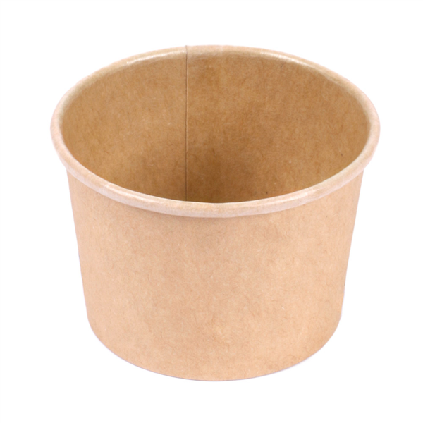 [254.38] Pequeñas Tarrinas 70 Ml (2,3 Oz) 210 + 18 Pe G/M2 Ø6,15/5X4 Cm Marrón Cartoncillo (1000 Unid.)