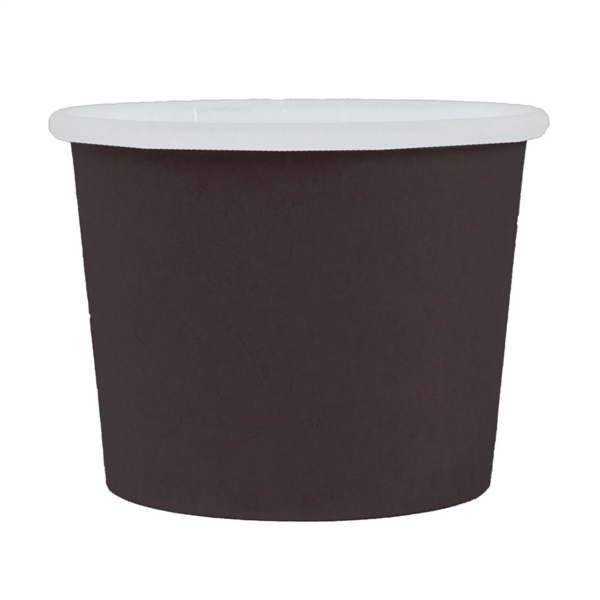 [254.49] PEQUEÑAS TARRINAS 80 ML (2,6 oz) 210 + 18 PE G/M2 Ø6,15/4,75x4,8 CM NEGRO CARTONCILLO (1000 UNID.)