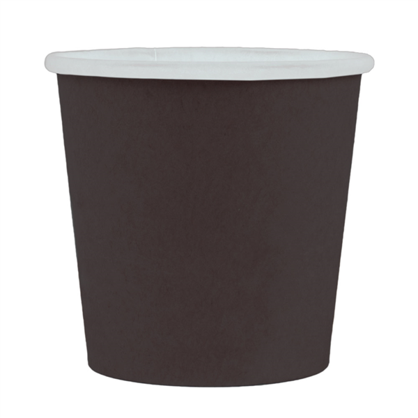 [254.50] Pequeñas Tarrinas 105 Ml (3,5 Oz) 210 + 18 Pe G/M2 Ø6,15/4,55X5,8 Cm Negro Cartoncillo (1000 Unid.)