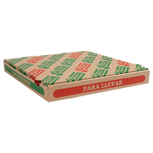[235.37] Cajas De Pizza 'Thepack' 330 G/M2 32X32X3,8 Cm Natural Cartón Ondulado Microcanal (100 Unid.)
