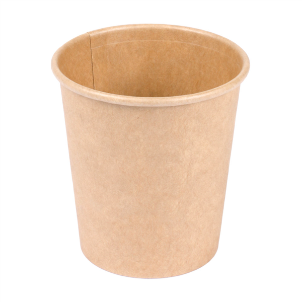 [254.41] Pequeñas Tarrinas 120 Ml (4 Oz) 210 + 18 Pe G/M2 Ø6,15/4,5X6,5 Cm Marrón Cartoncillo (1000 Unid.)