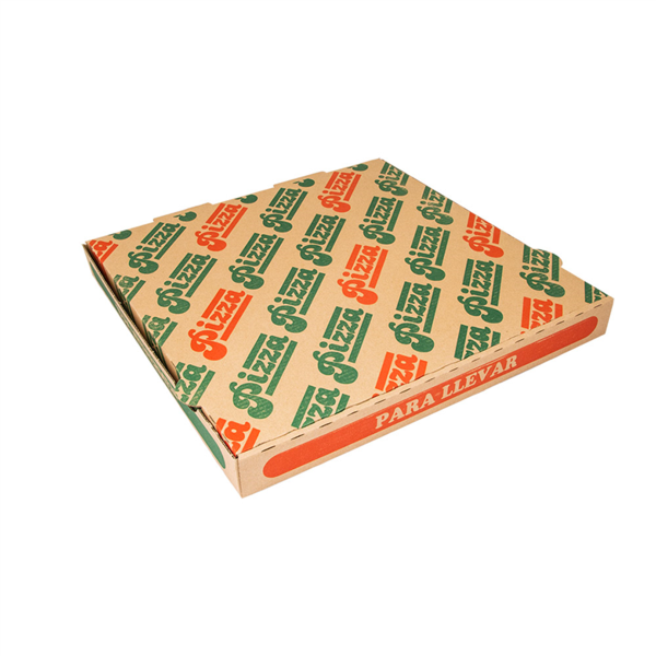 Cajas De Pizza 'Thepack' 330 G/M2 33X33X3,8 Cm Natural Cartón Ondulado Microcanal (100 Unid.)
