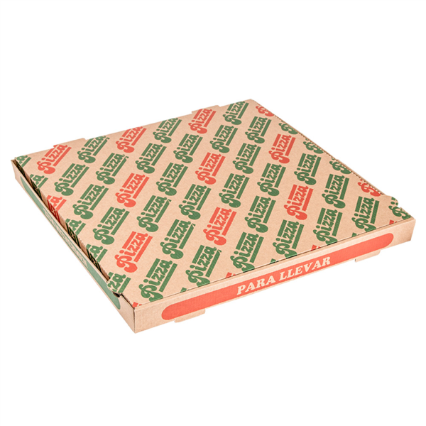 Cajas De Pizza Microcanal 350 G/M2 40X40X3,5 Cm Natural Cartón (100 Unid.)