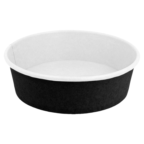 [226.32] ENSALADERAS 500 ML - 16,6 oz 300 + 18 PE G/M2 Ø15/12,8x4,5 CM NEGRO CARTÓN (300 UNID.)
