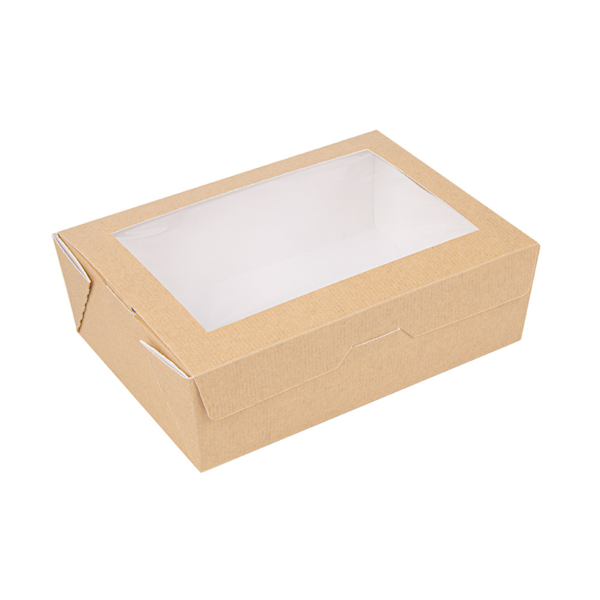 CAJAS CON VENTANA 'THEPACK' 1000 ML 220 G/M2 + OPP 12x17x5,5 CM NATURAL CARTÓN ONDULADO NANO-MICRO (200 UNID.)