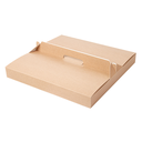 CAJAS CON ASA 'THEPACK' 330 G/M2 32x32x3,8 CM NATURAL CARTÓN ONDULADO MICROCANAL (100 UNID.)