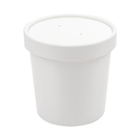 TARRINAS + TAPAS 360 ML - 12 oz 300 + 18 PE G/M2 Ø9/7,2x8,4 CM BLANCO CARTÓN (250 UNID.)