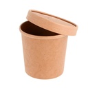 Tarrinas + Tapas 360 Ml - 12 Oz 300 + 18 Pe G/M2 Ø 9/7,3X8,6 Cm Natural Kraft (250 Unid.)