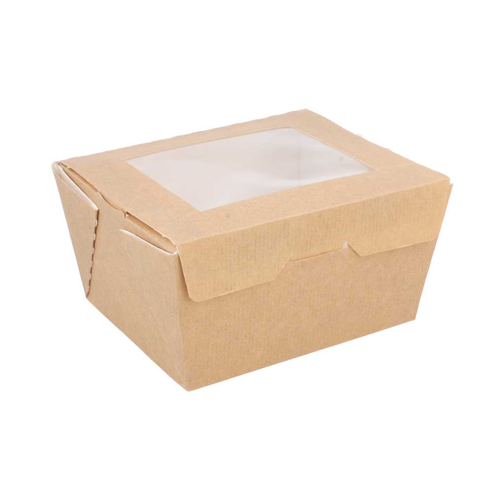 [253.61] CAJAS CON VENTANA 'THEPACK' 780 ML 220 G/M2 + OPP 11,2x9x6,4 CM NATURAL CARTÓN ONDULADO NANO-MICRO (300 UNID.)