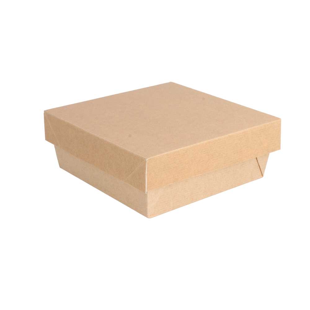 [256.07] Cajitas+Tapas 'Thepack' 500 Ml 220 G/M2 + 12Pp 12X12X5 Cm Natural Cartón Ondulado Nano-Micro (250 Unid.)