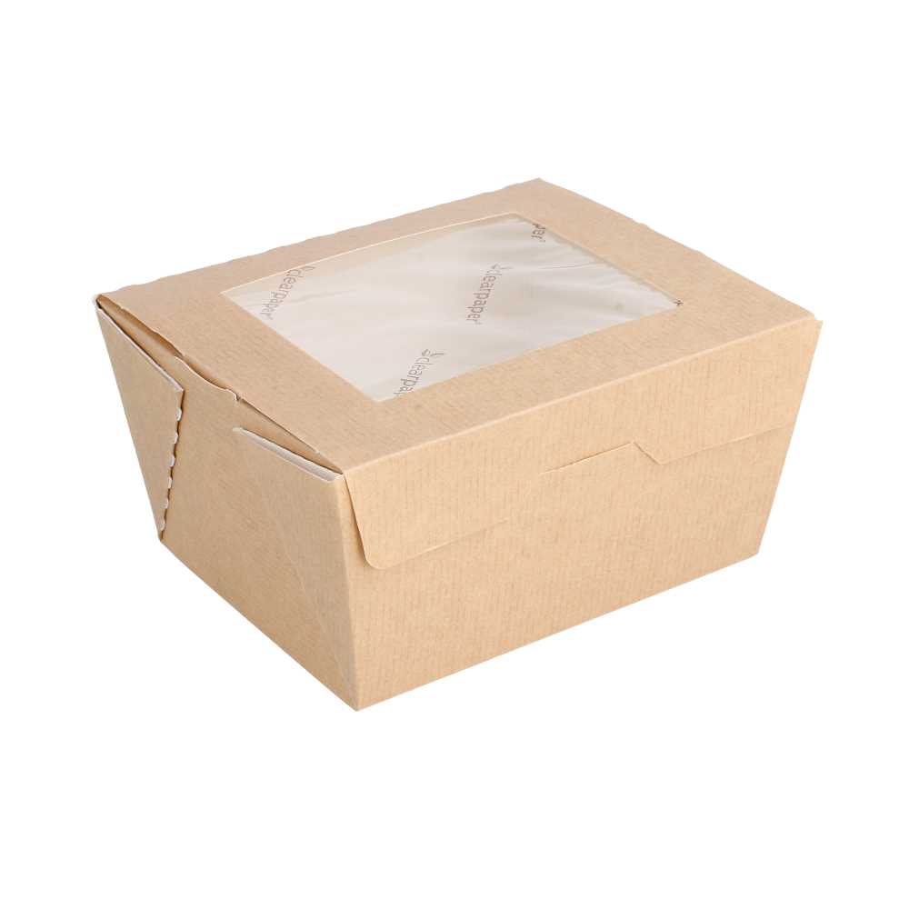 Cajas Con Ventana Eco 'Thepack' 780 Ml 220 G/M2 11,2X9X6,4 Cm Natural Cartón Ondulado Nano-Micro (300 Unid.)