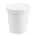 TARRINAS + TAPAS 480 ML - 16 oz 320 + 18 PE G/M2 Ø9,7/7,5x10 CM BLANCO CARTÓN (250 UNID.)