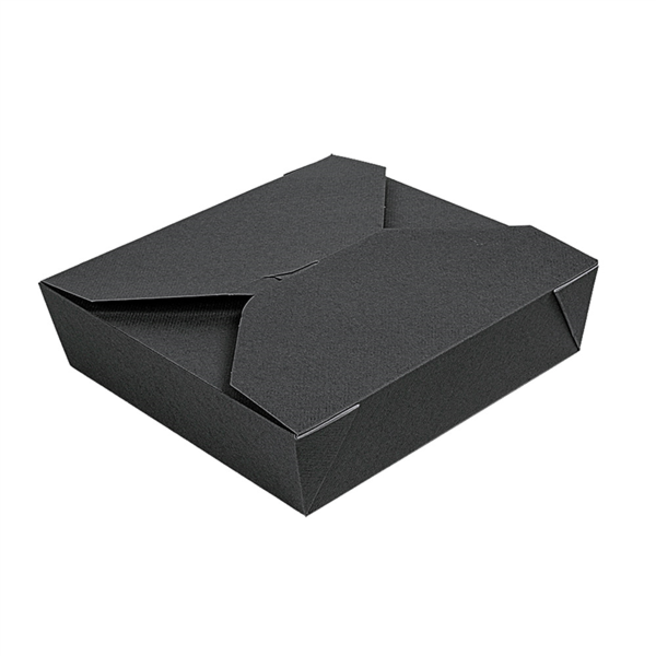 [234.70] Cajas Americanas Microondables 'Thepack' 2910 Ml 250 + 12Pp G/M2 21,7X21,7X6 Cm Negro Cartón Ondulado Nano-Micro (100 Unid.)