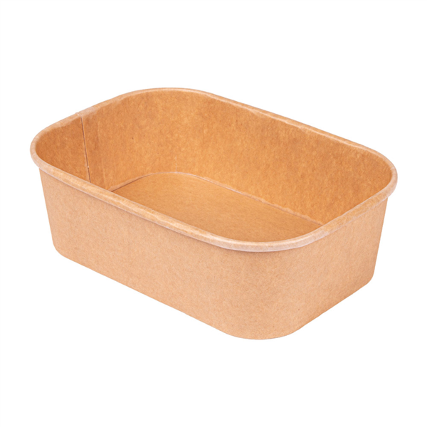 [254.33] CONTENEDORES RECTANGULARES 500 ML 320 + 30 PE G/M2 17,3x12,3x4,1 CM NATURAL KRAFT (300 UNID.)