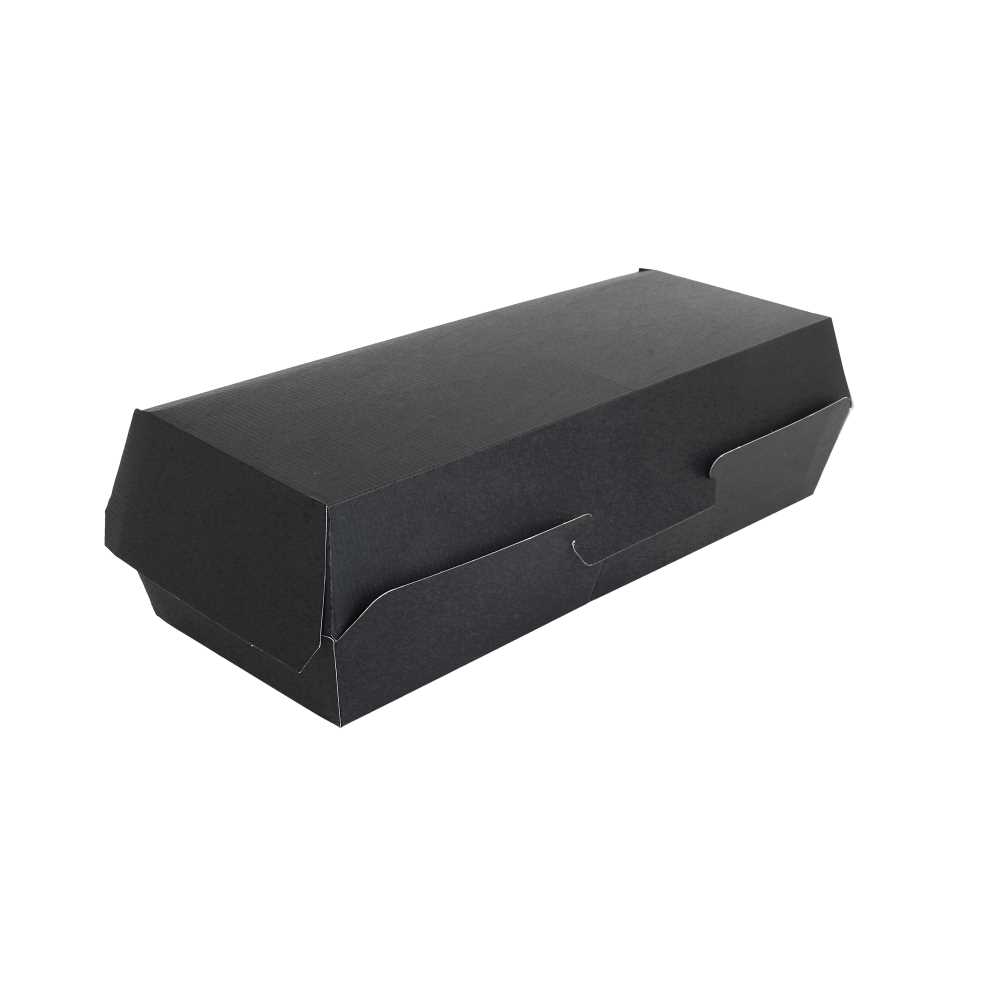 Cajas "Panini" 'Thepack' 230 G/M2 26,5X12,2X7 Cm Negro Cartón Ondulado Nano-Micro (300 Unid.)