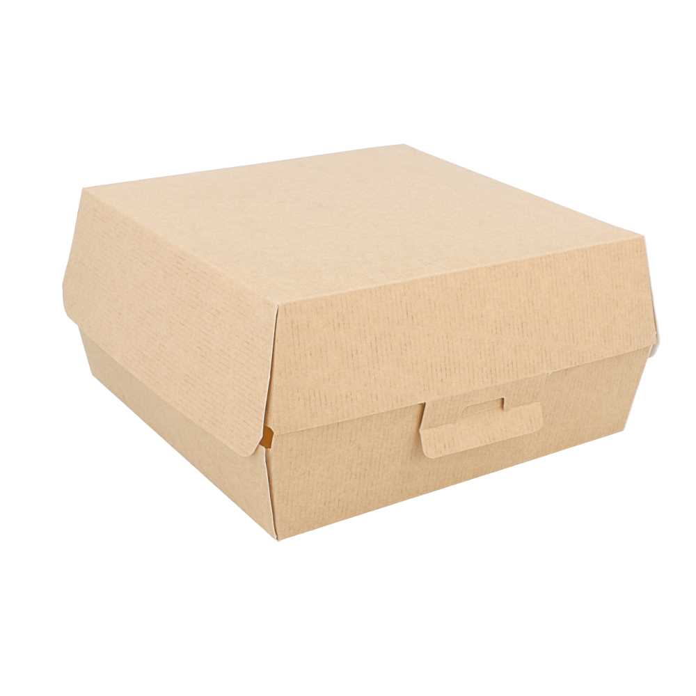 CONCHAS HAMBURGUESA 'THEPACK' 220 G/M2 17,6x16,8x7,8 CM (XL) NATURAL CARTÓN ONDULADO NANO-MICRO (300 UNID.)