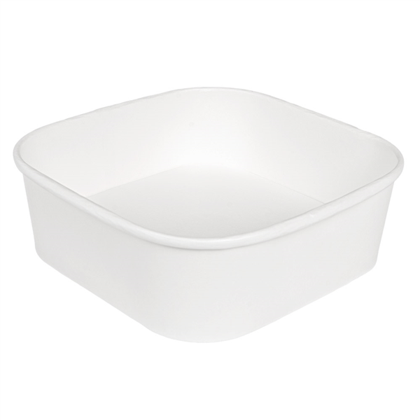 [266.30] Contenedores Cuadrados 1000 Ml 320 + 26 Pe G/M2 16,7X16,7X5,5 Cm Blanco Kraft (300 Unid.)