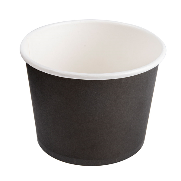 Tarrinas 500 Ml 280 + 18 Pe G/M2 Ø11X8,2 Cm Negro Cartoncillo (500 Unid.)