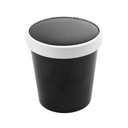 TARRINAS + TAPAS 480 ML - 16 oz 320 + 18 PE G/M2 Ø9,7/7,5x10 CM NEGRO CARTÓN (250 UNID.)