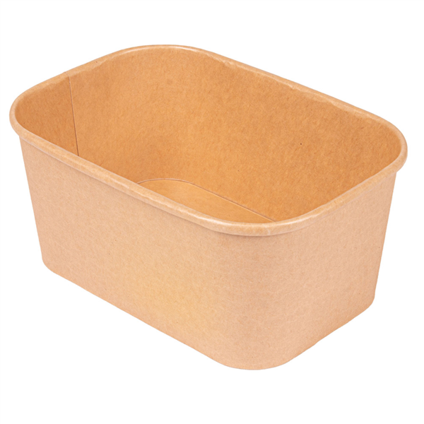 Contenedores Rectangulares 1000 Ml 320 + 30 Pe G/M2 17,3X12,3X7,5 Cm Natural Kraft (300 Unid.)