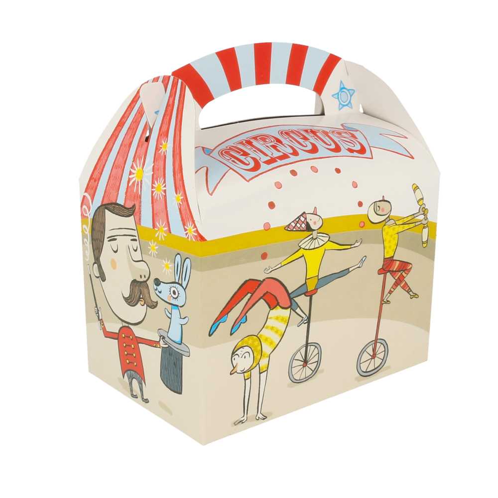 CAJAS MENU INFANTIL 'CIRCUS' 320 G/M2 15,50x10,50x17,50 CM CUATRICROMÍA CARTONCILLO (300 UNID.)