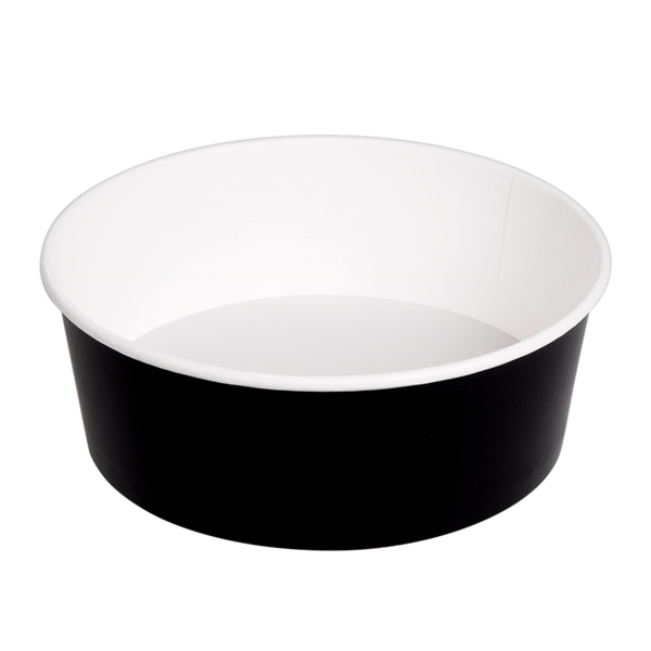 ENSALADERAS 1300 ML 340 + 18 PE G/M2 Ø 18,7/16x7 CM NEGRO CARTÓN (300 UNID.)