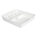 BANDEJAS TRANSPORTE 2 VASOS+1 COMPART. 'THEPACK' 220 G/M2 24,5x22x5,5 CM BLANCO CARTÓN ONDULADO NANO-MICRO (240 UNID.)