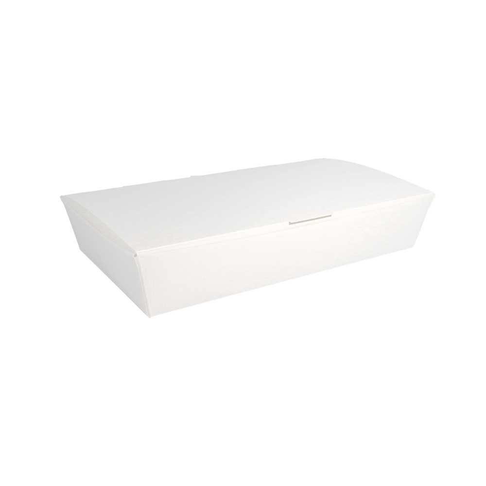 [235.22] CAJAS "LUNCH BOX" TAPA 'THEPACK' 1700 ML (54 oz) 230 G/M2 27,5x16,5x5 CM BLANCO CARTÓN ONDULADO NANO-MICRO (240 UNID.)
