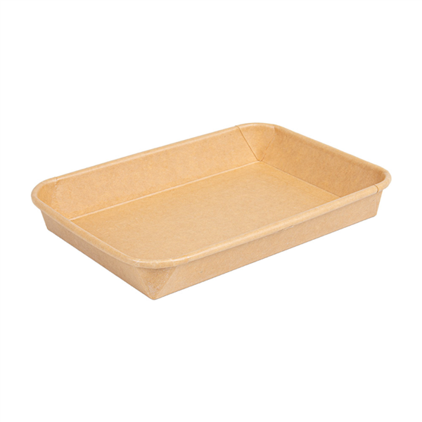 RECIPIENTES PARA"SUSHI" 20PE + 280 +16PE G/M2 18,5x12,9x2,4 CM NATURAL KRAFT (600 UNID.)