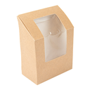 CAJAS PARA "TORTILLA" CON VENTANA 'THEPACK' 220 G/M2 + OPP 9,2x5,1x9,2/12,5 CM NATURAL CARTÓN ONDULADO NANO-MICRO (600 UNID.)
