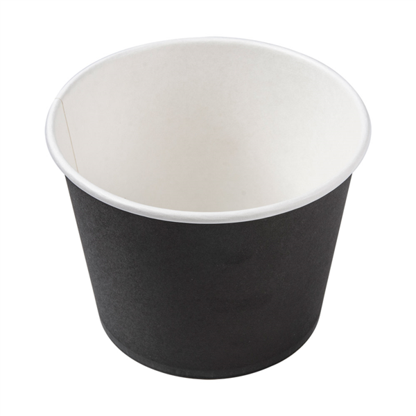 Tarrinas 1000 Ml 300 + 18 Pe G/M2 Ø13,5X10,4 Cm Negro Cartoncillo (500 Unid.)