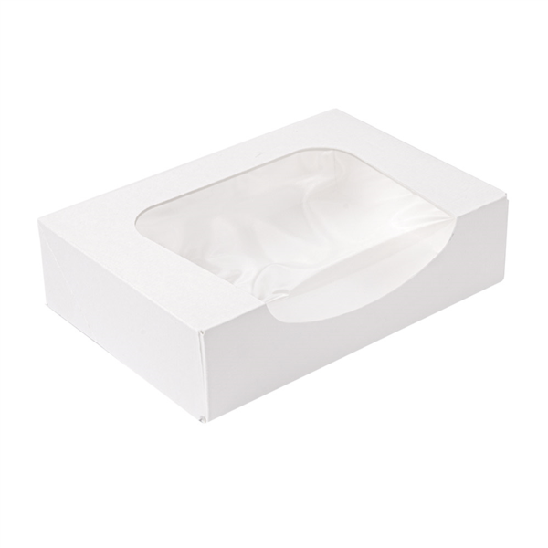 ENVASES SUSHI+VENTANA 'THEPACK' 230 G/M2 + OPP 17,5x12x4,5 CM BLANCO CARTÓN ONDULADO NANO-MICRO (400 UNID.)