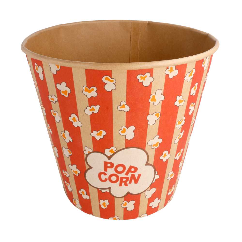 [268.57] Recipientes Popcorn 5100 Ml 300 +20 Pe G/M2 Ø 22,7/16X21 Cm Kraft (100 Unid.)