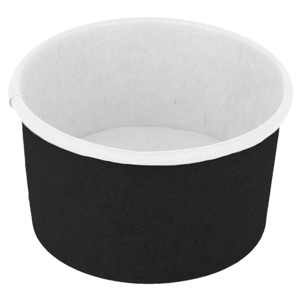 [226.51] TARRINAS HELADOS 70 ML 210 + 18PE G/M2 Ø 6,5x3,9 CM NEGRO CARTONCILLO (2000 UNID.)