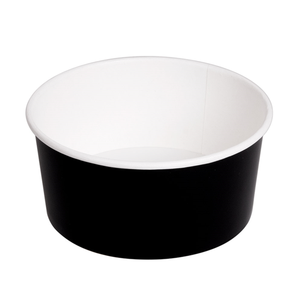 ENSALADERAS 750 ML 320 + 18 PE G/M2 Ø 14,5/12,5x7 CM NEGRO CARTÓN (500 UNID.)