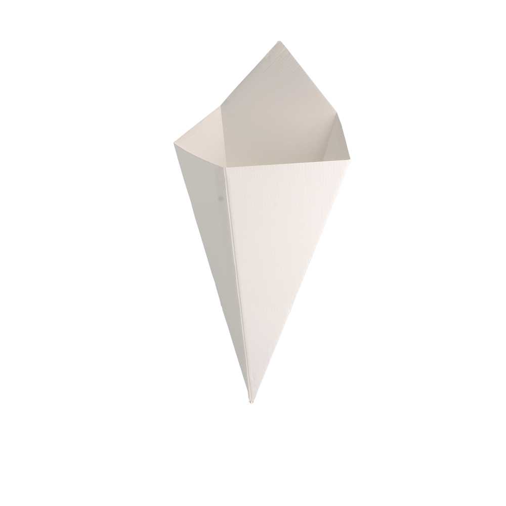 [251.82] CUCURUCHOS FRITAS 'THEPACK' 250 G 230 G/M2 15,7x26,8 CM BLANCO CARTÓN ONDULADO NANO-MICRO (1200 UNID.)