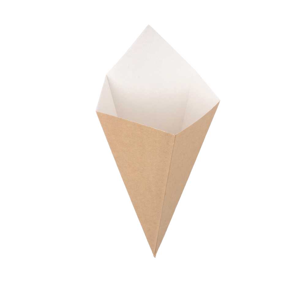 CUCURUCHOS FRITAS 'THEPACK' 250 G 220 G/M2 15,7x26,8 CM NATURAL CARTÓN ONDULADO NANO-MICRO (1200 UNID.)