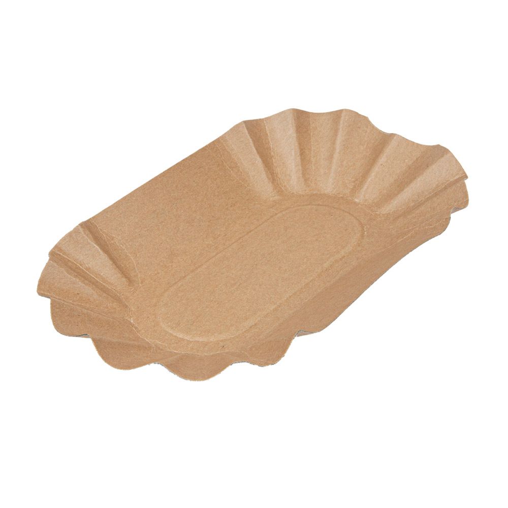 BANDEJAS OVALES 300 G/M2 19,5x11x3,2 CM NATURAL KRAFT (1000 UNID.)