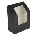 CAJAS PARA "TORTILLA" CON VENTANA 'THEPACK' 230 G/M2 + OPP 9,2x5,1x9,2/12,5 CM NEGRO CARTÓN ONDULADO NANO-MICRO (600 UNID.)