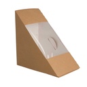 CAJAS SÁNDWICHES CON VENTANA - DOBLE 'THEPACK' 220 G/M2 + OPP 12,4x12,4x7,5 CM NATURAL CARTÓN ONDULADO NANO-MICRO (500 UNID.)