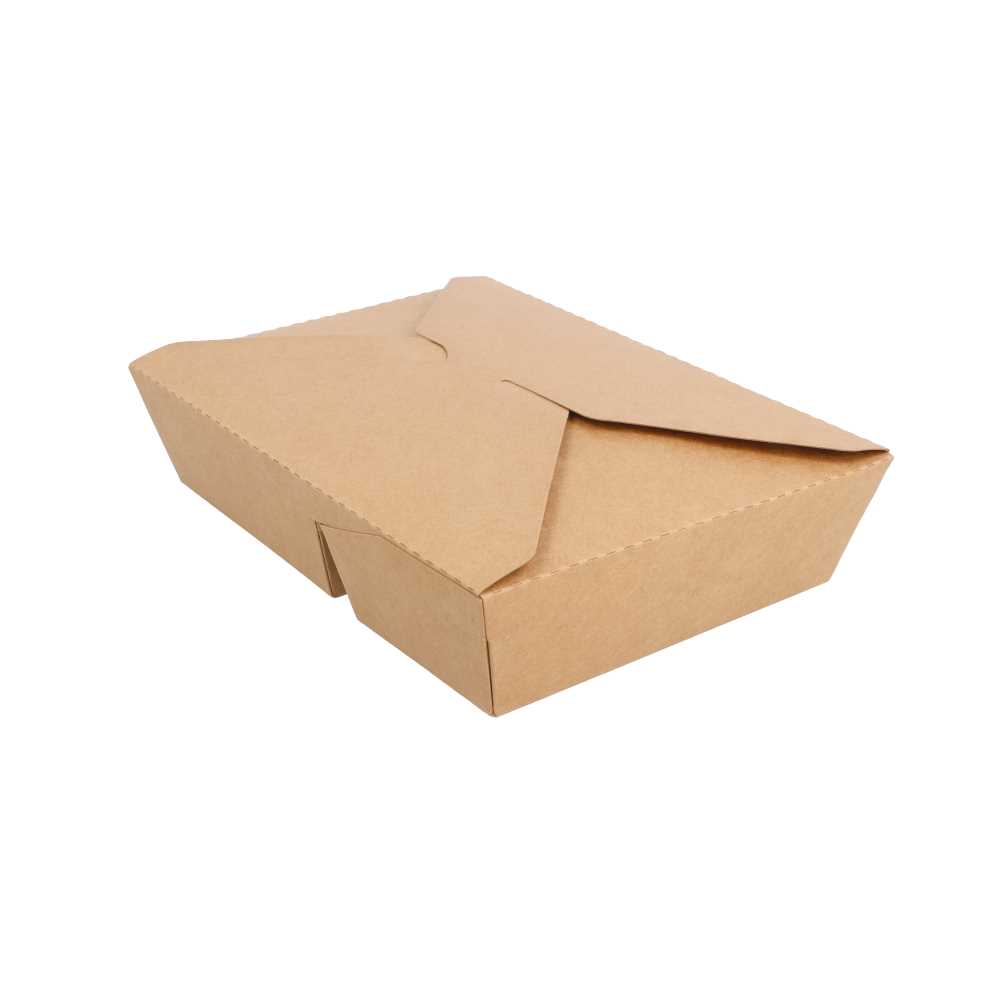 CAJAS AMERICANAS 2 COMPART. 740 + 530 ML 300 + 20 PE G/M2 21,3x15,5x4,6 CM NATURAL KRAFT (200 UNID.)