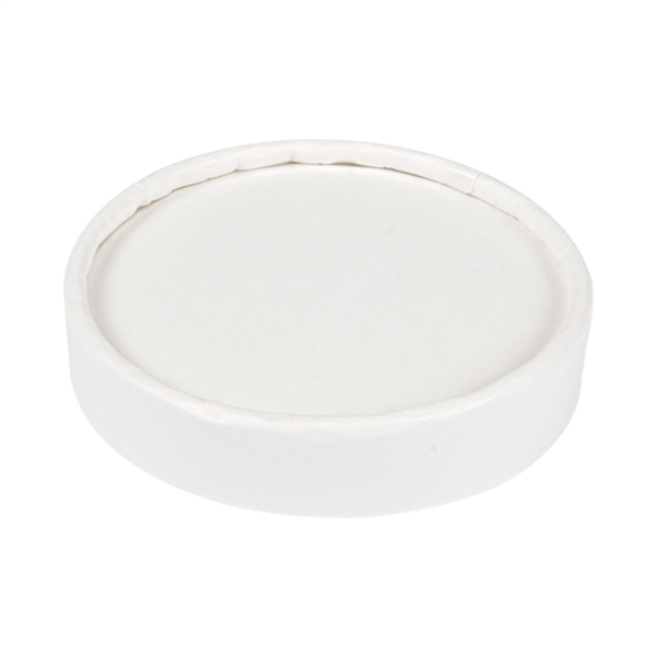 [233.27] Tapas Tarrinas Helados 120 Ml 280 + 18 Pe G/M2 Ø7,7 Cm Blanco Cartoncillo (1000 Unid.)