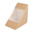 CAJAS SÁNDWICHES CON VENTANA - TRIPLE 'THEPACK' 220 G/M2 + OPP 12,4x12,4x8,3 CM NATURAL CARTÓN ONDULADO NANO-MICRO (500 UNID.)