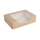 ENVASES SUSHI+VENTANA ECO 'THEPACK' 220 G/M2 17,5x12x4,5 CM NATURAL CARTÓN ONDULADO NANO-MICRO (400 UNID.)