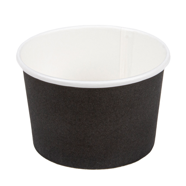 [226.53] Tarrinas Helados 120 Ml 210 + 18Pe G/M2 Ø 7,7X4,7 Cm Negro Cartoncillo (2000 Unid.)
