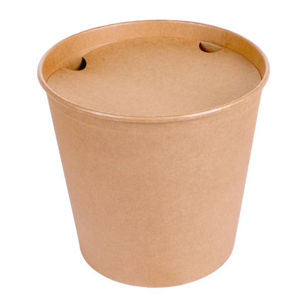 [257.90] CUBOS POLLO + TAPAS 5100 ML 337 + 18PE G/M2 Ø 22/16,3x20,9 CM NATURAL KRAFT (120 UNID.)