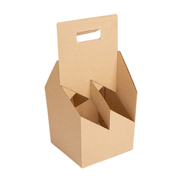 [256.51] Porta Botellines, 4 Botellines 330 G/M2 15X15X32 Cm Natural Cartón Ondulado Microcanal (200 Unid.)