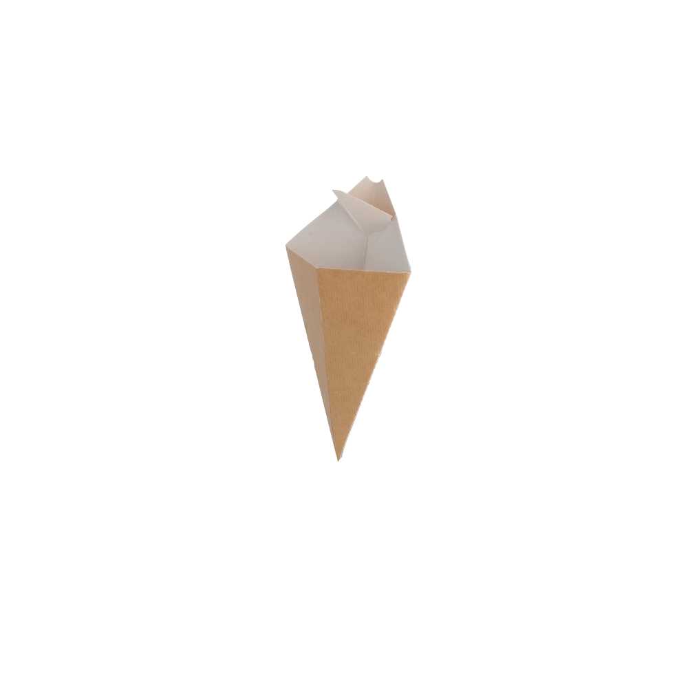 [222.96] CUCURUCHOS CON PESTAÑAS 'THEPACK' 100 G 220 G/M2 21x12,5 CM NATURAL/BLANCO CARTÓN ONDULADO NANO-MICRO (1600 UNID.)