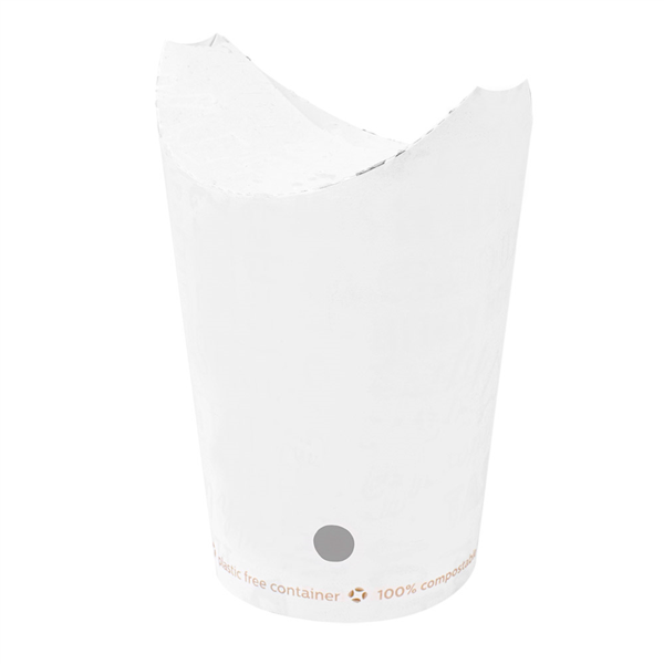 [255.30] Vasos Fritas Con Cierre 'Compostable' 16 Oz - 480 Ml 242 G/M2 8,5X14 Cm Blanco Cartoncillo (1000 Unid.)