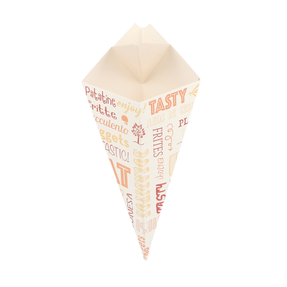 [222.94] Cucuruchos Con Pestaña 'Thepack Parole' 100 G 230 G/M2 21X12,5 Cm Blanco Cartón Ondulado Nano-Micro (1600 Unid.)